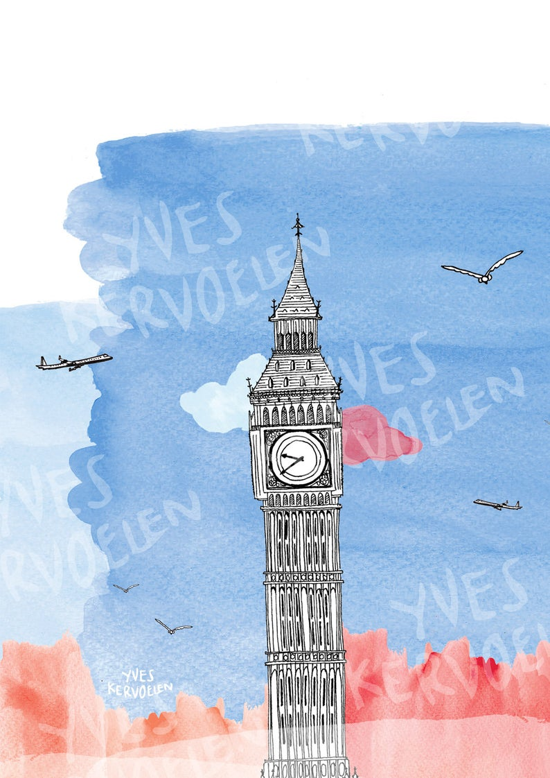 Big-Ben - London - Architecture, Art - A4/A3