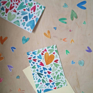 Colourful hearts- Valentine's gift (card /handmade notebook)