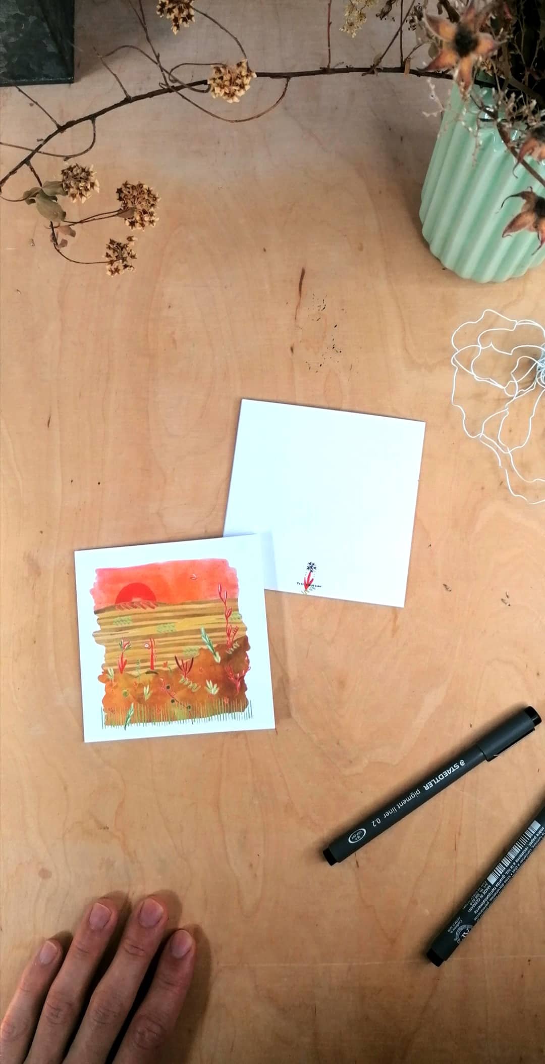 Square format Cards -Abstractaeism- Seasons (card /handmade notebook)