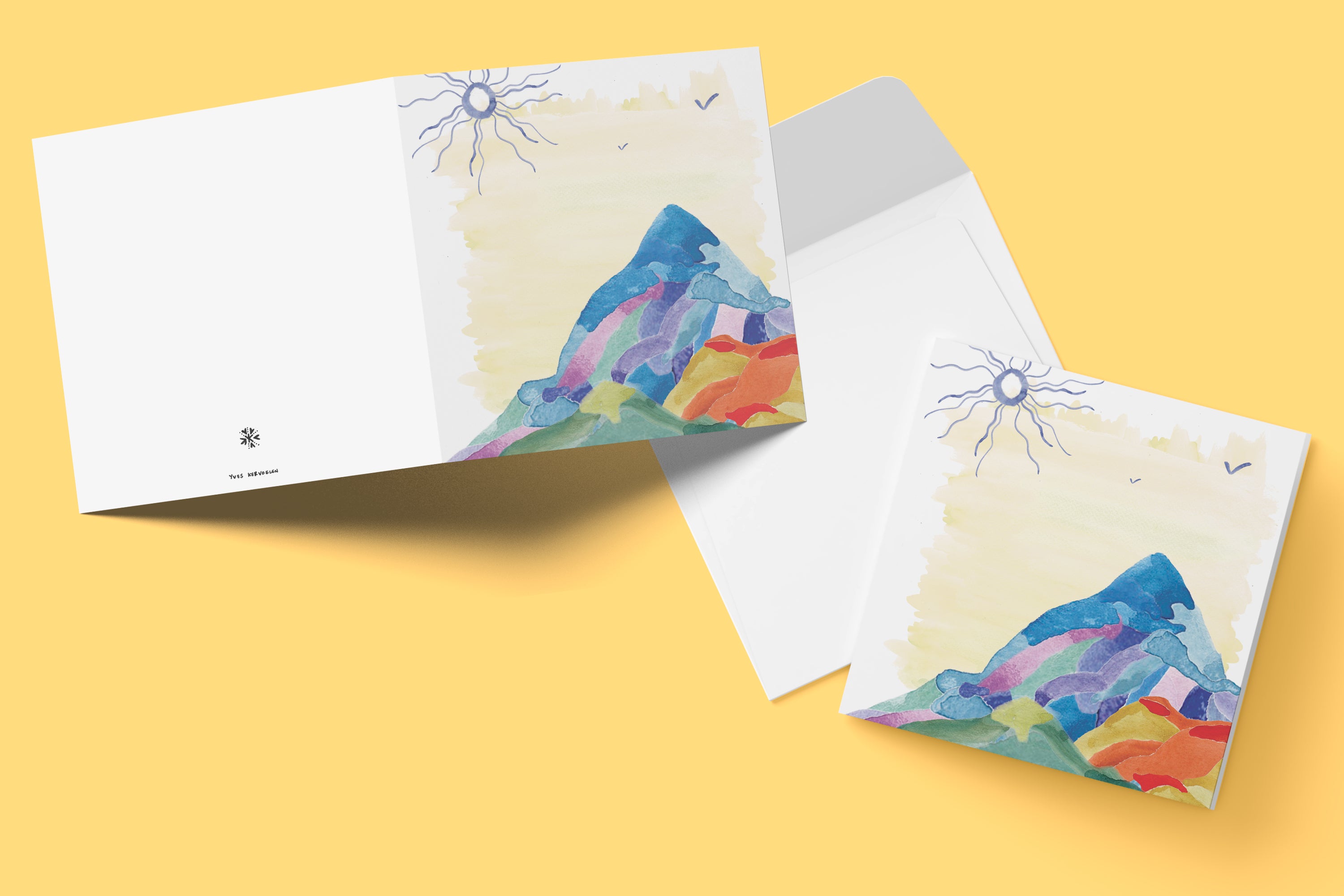 All year round greeting cards - Four Seasons Watercolour motifs with envelope