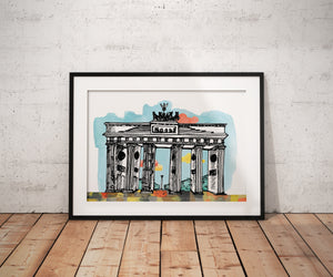 Gate of Brandenburg -Poster A5/ A4/ A3/ A2- Architecture, Art, Illsutration.