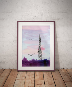 Berliner Funkturm (aka Berlin Radio Tower) // A4-A3 // Architecture, Art, Wall Decor