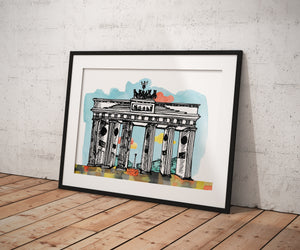 Gate of Brandenburg -Poster A5/ A4/ A3/ A2- Architecture, Art, Illsutration.