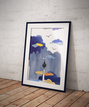 Poster of Berlin's TV Tower - Fernseh Turm, Architecture, Art.