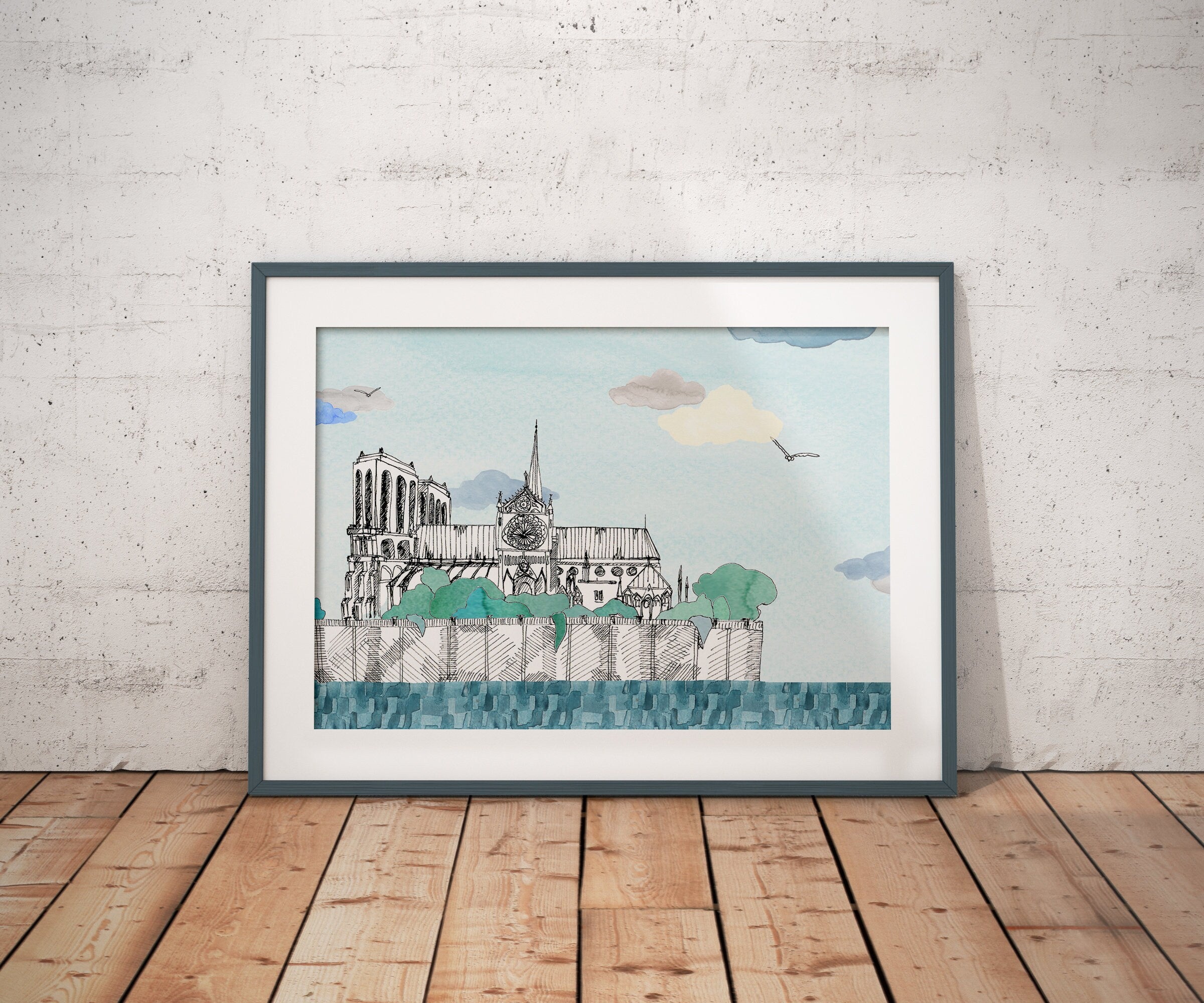 Notre Dame - Paris - France // A4-A3 // Poster, Architecture, Art.