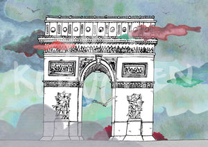 Arc de Tiomphe - Paris - France // A4-A3 // Poster, Architecture, Art.