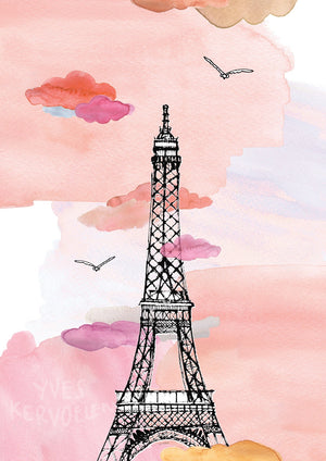 Eiffel Tower - Paris - France // A4-A3 // Poster, Architecture, Art.