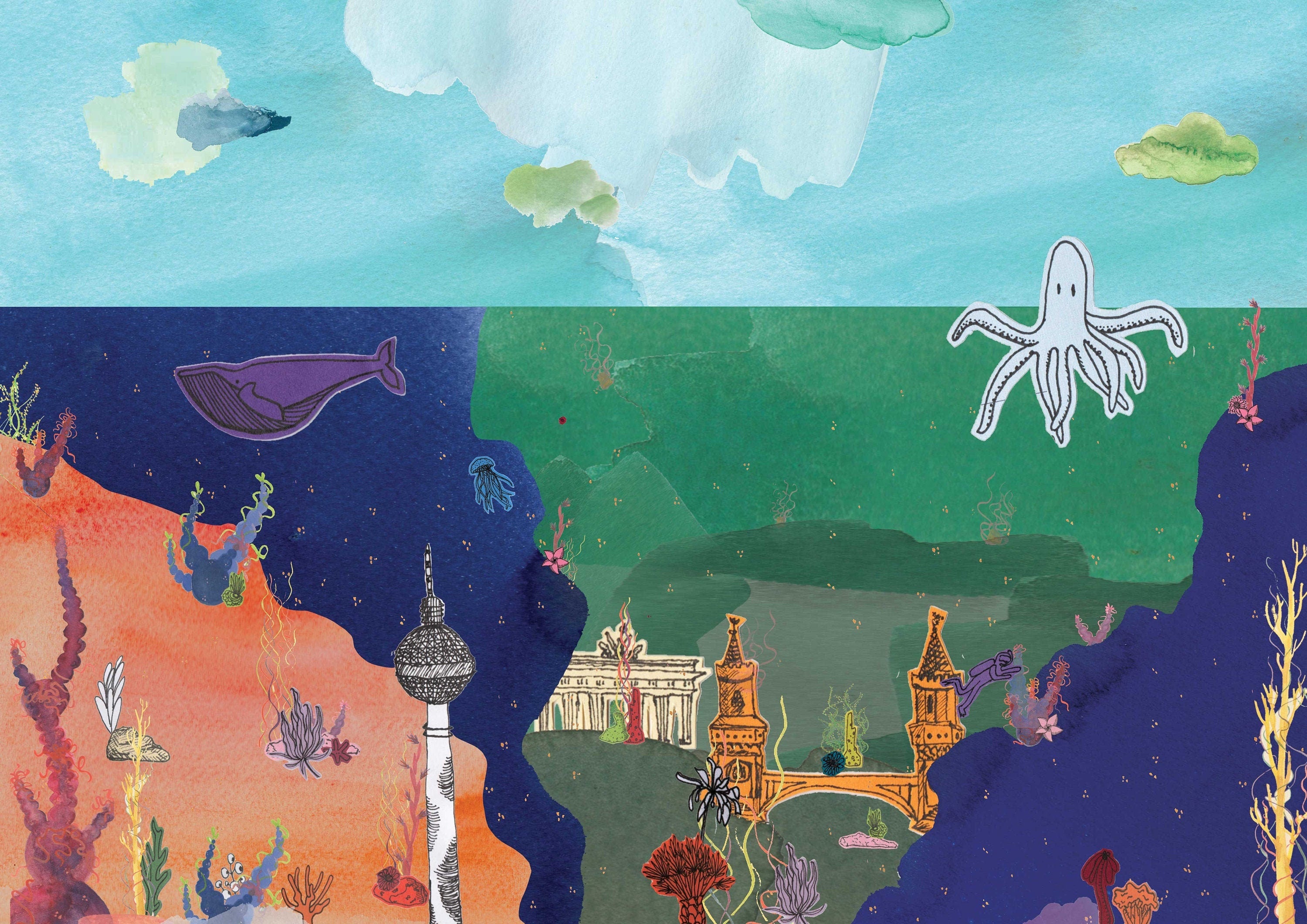 Free Downloadable Activity Set - Berlin Underwater -Cutout/Collage (PRIVATE USE ONLY) - Printable